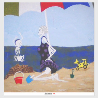 Sandburg mit Oma Aufkleber