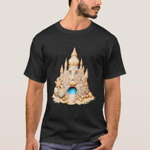 Sandburg Sand Skulptur Muscheln Strand Sandstrand T-Shirt