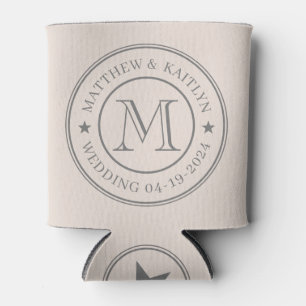 Sandburgen Rosa Hochzeitsmonogramm Stern Dosenkühler