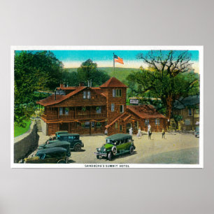 Sandburgs Gipfel-Hotel auf Ridge-Weg Poster