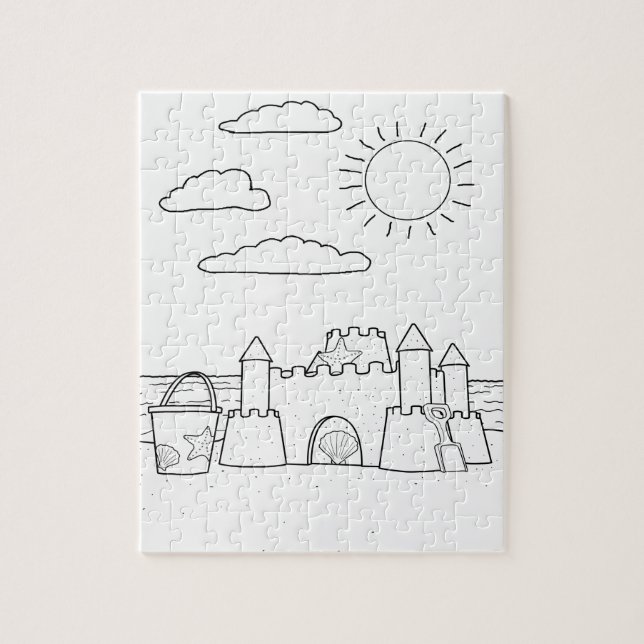 Sandcastle Adult Coloring Puzzle (Vertikal)