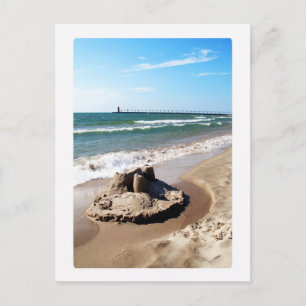 Sandcastle Along Lake Michigan Postkarte