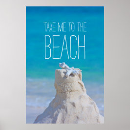 Sandcastle Coruñise Sea Nehmen Sie am Strand Poster