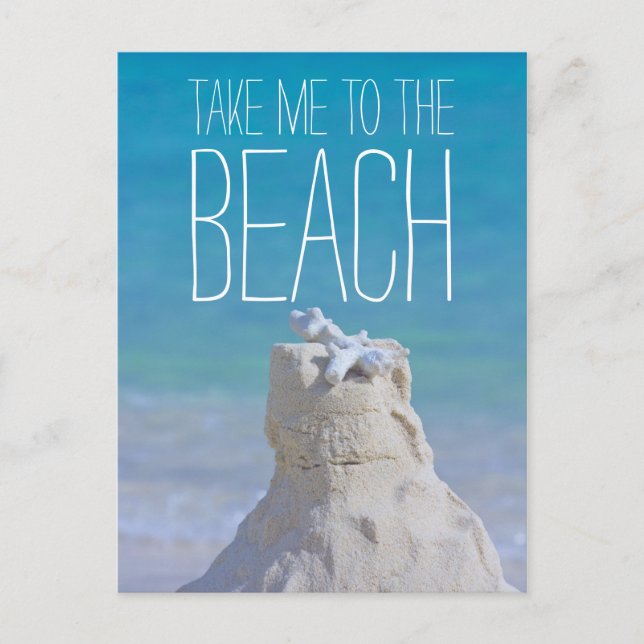 Sandcastle Coruñise Sea Nehmen Sie am Strand Postkarte (Vorderseite)