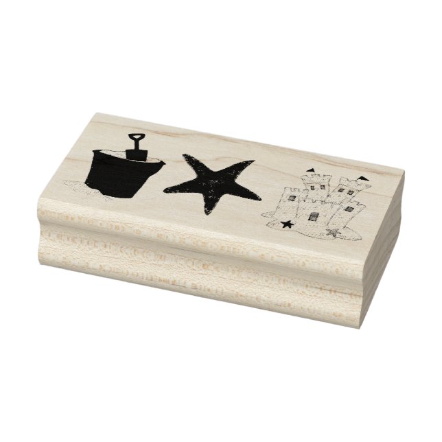 Sandcastle Sand Castle Starfish Pail Beach Gummistempel (Stempel)