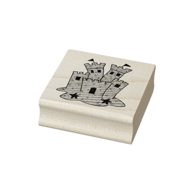 Sandcastle Sand Castle Summer Beach Briefmarke Gummistempel (Stempel)