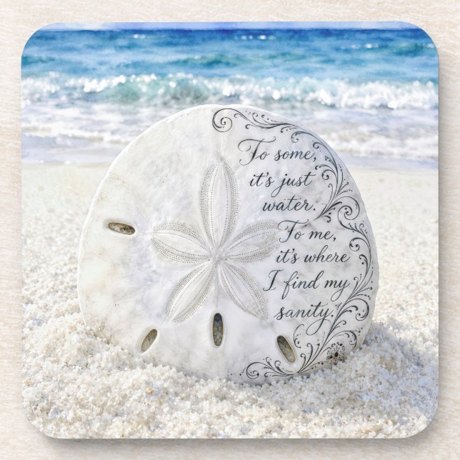 Sanddollar mit inspirierendem Zitat Getränkeuntersetzer (Vorderseite)
