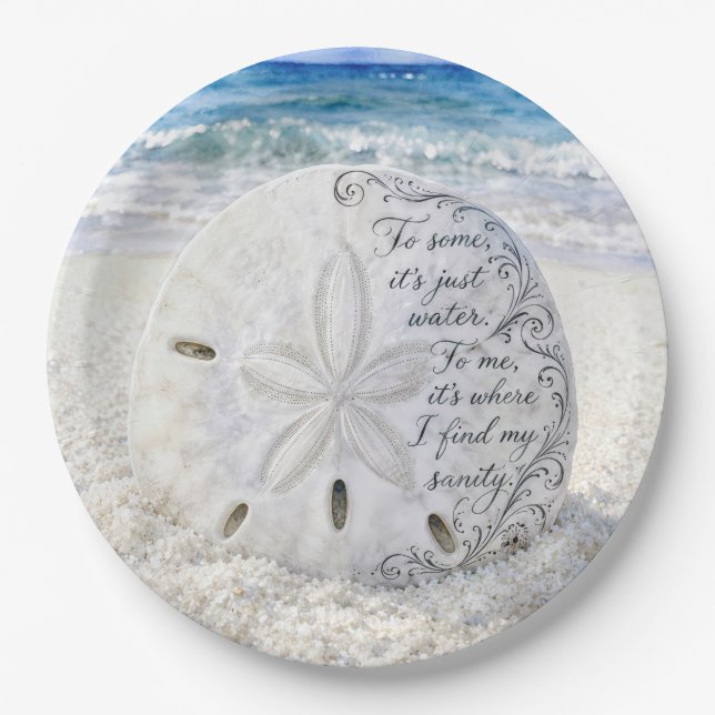 Sanddollar mit inspirierendem Zitat Pappteller (Vorderseite)