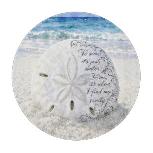 Sanddollar mit inspirierendem Zitat Schneidebrett