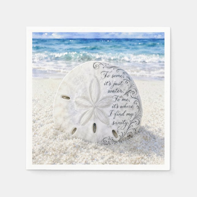 Sanddollar mit inspirierendem Zitat Serviette (Vorderseite)