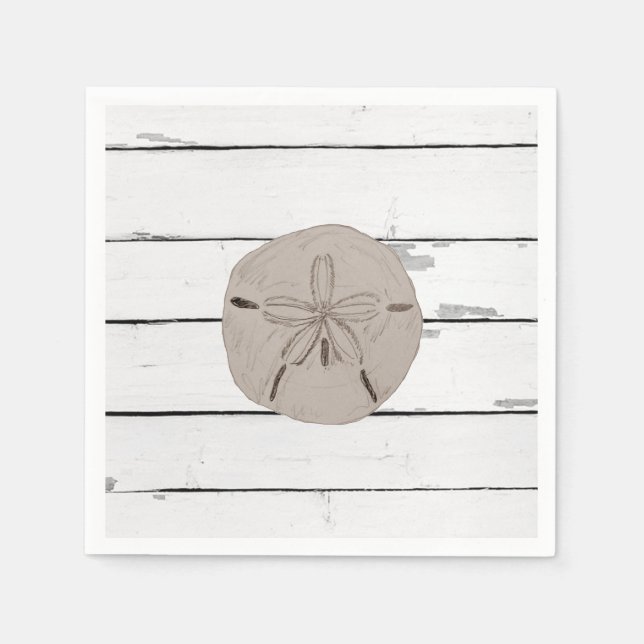 SandDollarmalerei Beach Shiplap Serviette (Vorderseite)