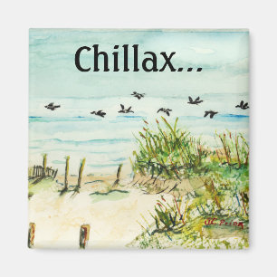 Sanddüne-und Seemöwe-äußeres Bank-North Caroli Magnet