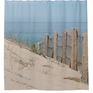 Sanddüne und Strandzaun Duschvorhang