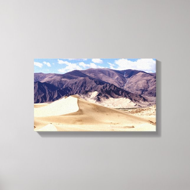 Sanddünen in der Nähe des Klosters Samye - Tibet Leinwanddruck (Vorderseite)