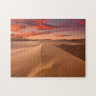 Sanddünen in der Wüste am Sonnenuntergang Puzzle