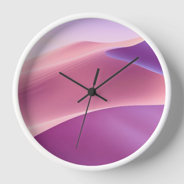 Sanddünen in Rosa und Lavendel Uhr (Vorderseite)