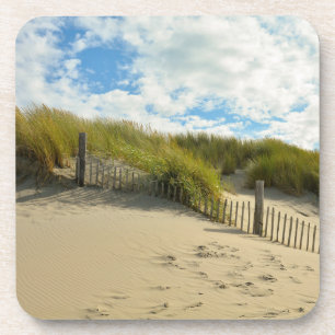 Sanddünen mit Holzzaun Getränkeuntersetzer