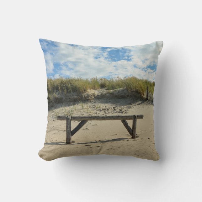 Sanddünen mit Holzzaun Kissen (Vorderseite)
