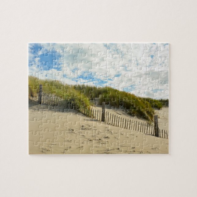 Sanddünen mit Holzzaun Puzzle (Horizontal)