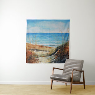 Sanddünen und Ozeanmalereien Tapestry Wandteppich