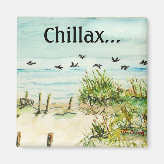 Sanddünen und Seagulls Außenbanks North Carolina Magnet (Vorne)