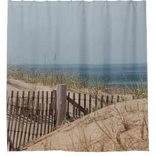 Sanddünen und Strandzaun Duschvorhang