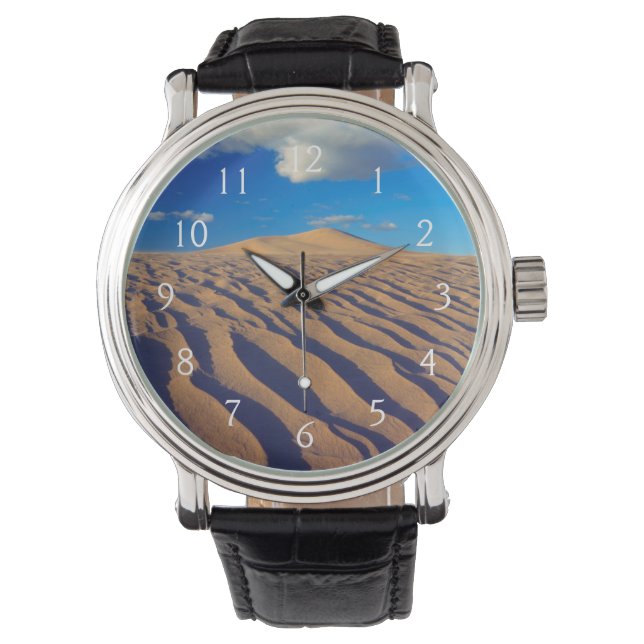 Sanddünen und Wolken Armbanduhr (Vorderseite)