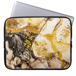 Sande Wildnis - ART. Goldener Swirl. Lebend und b Laptopschutzhülle
