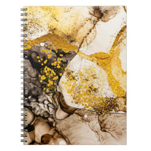 Sande Wildnis - ART. Goldener Swirl. Lebend und b Notizblock