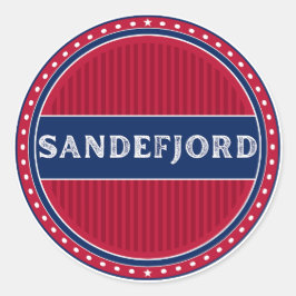 Sandefjord City Pride Emblem – Norwegian Identity Runder Aufkleber