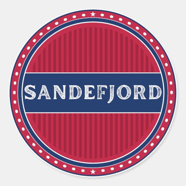 Sandefjord City Pride Emblem – Norwegian Identity Runder Aufkleber (Vorderseite)