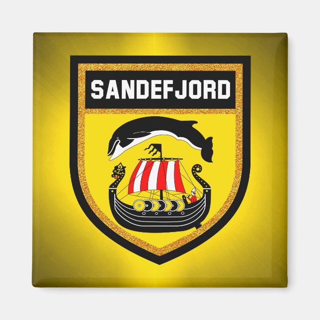 Sandefjord Flag Magnet (Vorne)