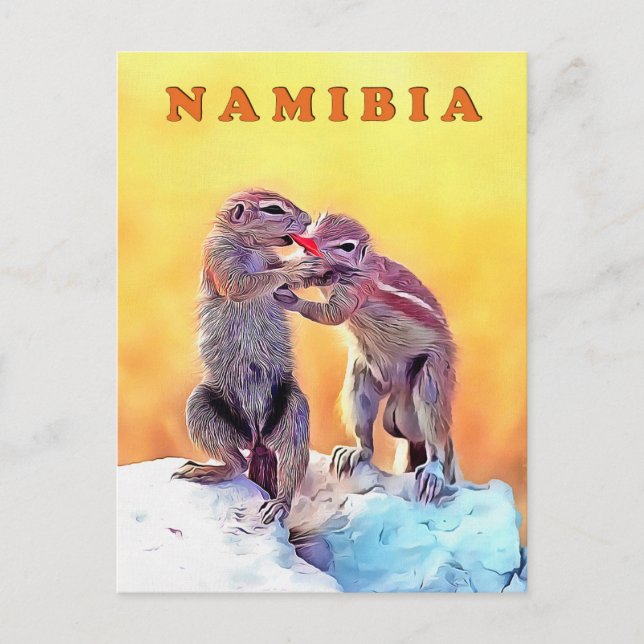 Sandeichhörnchen, Namibia Postkarte (Vorderseite)