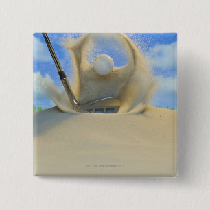 Sandeisen, das einen Golfball aus einem Sand 2 Button