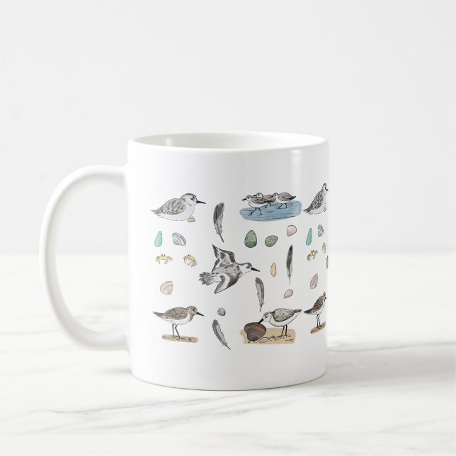 Sanderling Sandpipers-Tasse Kaffeetasse (Links)