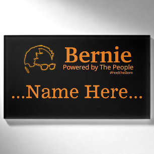 Sanders 2016 von den Menschen angetrieben Namenschild