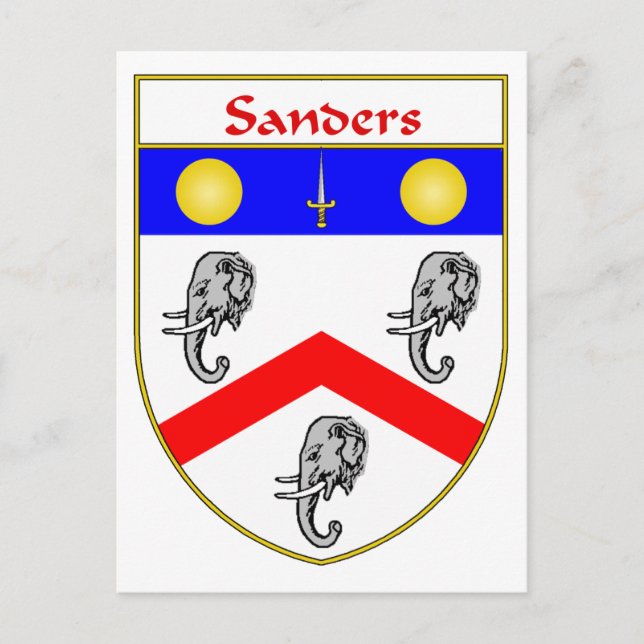 Sanders Coat of Arms/Familienwappen Postkarte (Vorderseite)