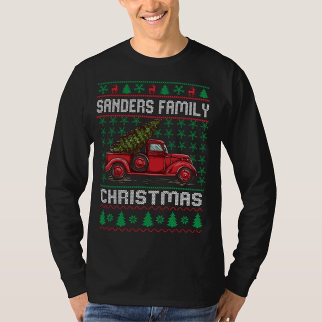 Sanders Familie Uggge Weihnachten Sweater Red Truc T-Shirt (Vorderseite)