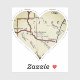 Sanderson TX Retro Map Aufkleber