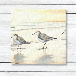 Sandfänger am Strand Leinwanddruck