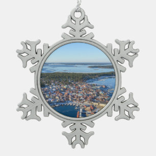 Sandhamn, Stockholm-Archipel, Schweden Schneeflocken Zinn-Ornament