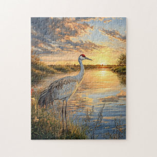 Sandhill Crane bei Sunset Puzzle