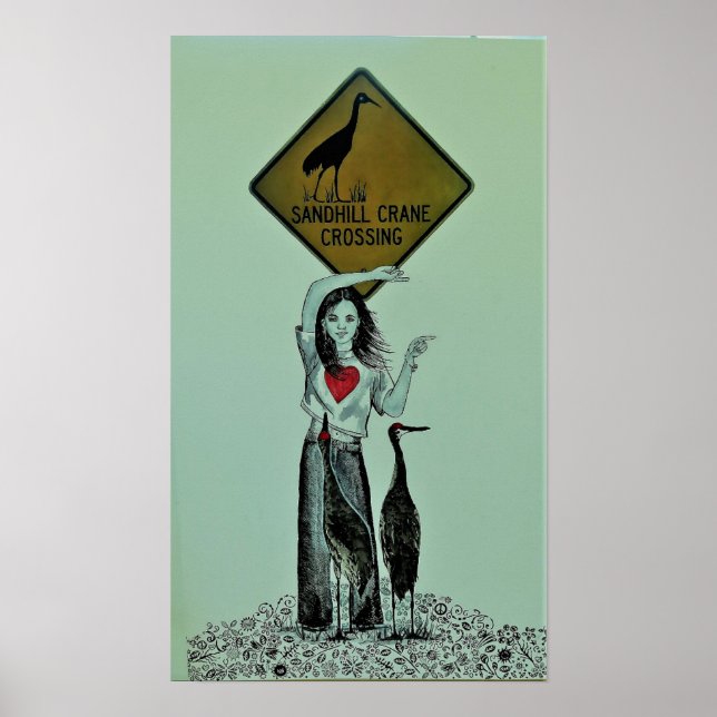 Sandhill Crane Crossing Poster (Vorne)