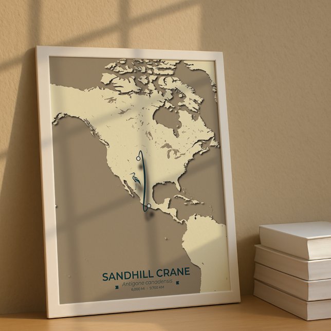 Sandhill Crane Migration Map - Minimalistisch Vint Poster (Von Creator hochgeladen)