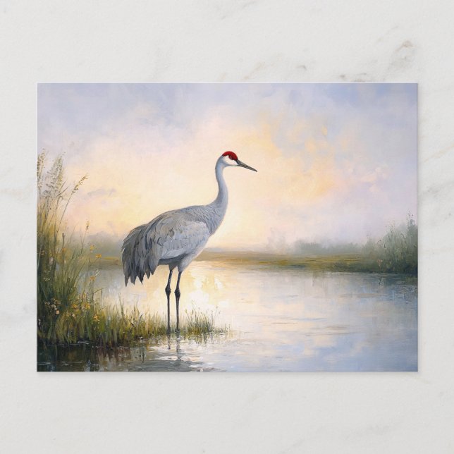 Sandhill Crane Painting Postkarte (Vorderseite)
