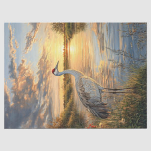 Sandhill Crane Sonnenuntergang auf dem Sumpf Decou Seidenpapier