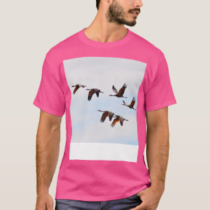 Sandhill Cranes Migration Nebraska Vogelbeobachtun T-Shirt