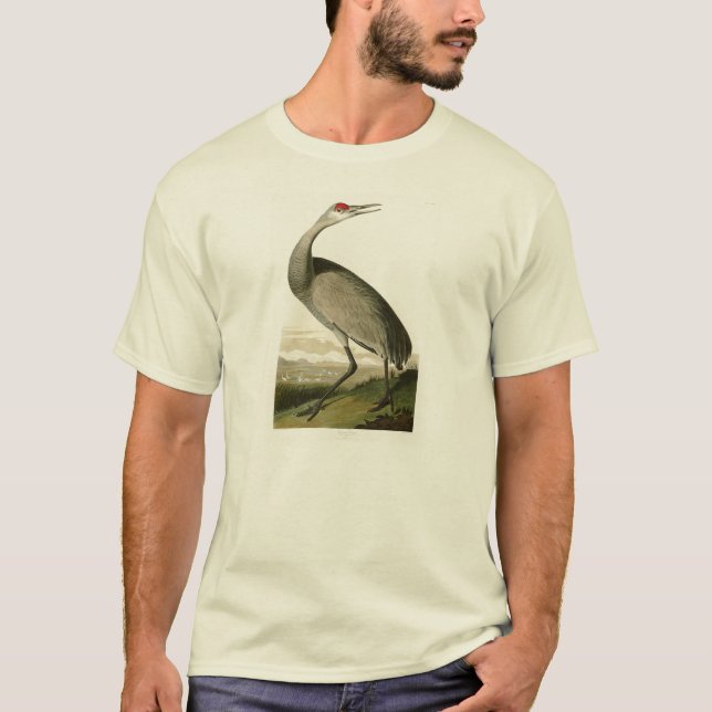 Sandhill Kran-John James Audubon-Vögel von Amerika T-Shirt (Vorderseite)