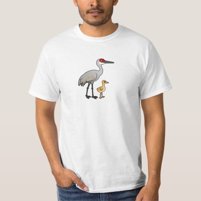 Sandhill Kran mit Küken T-Shirt (Vorderseite)