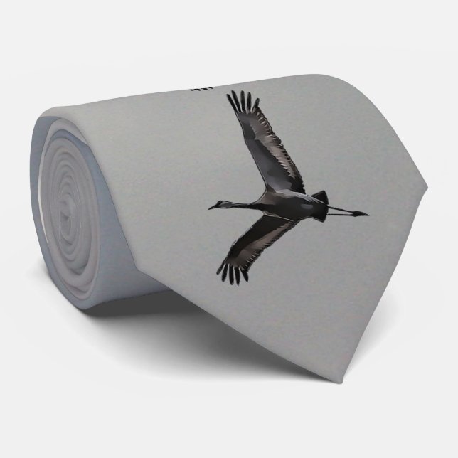 SANDHILL KRÄNE KRAWATTE (Gerollt)